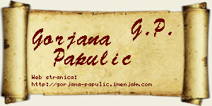 Gorjana Papulić vizit kartica